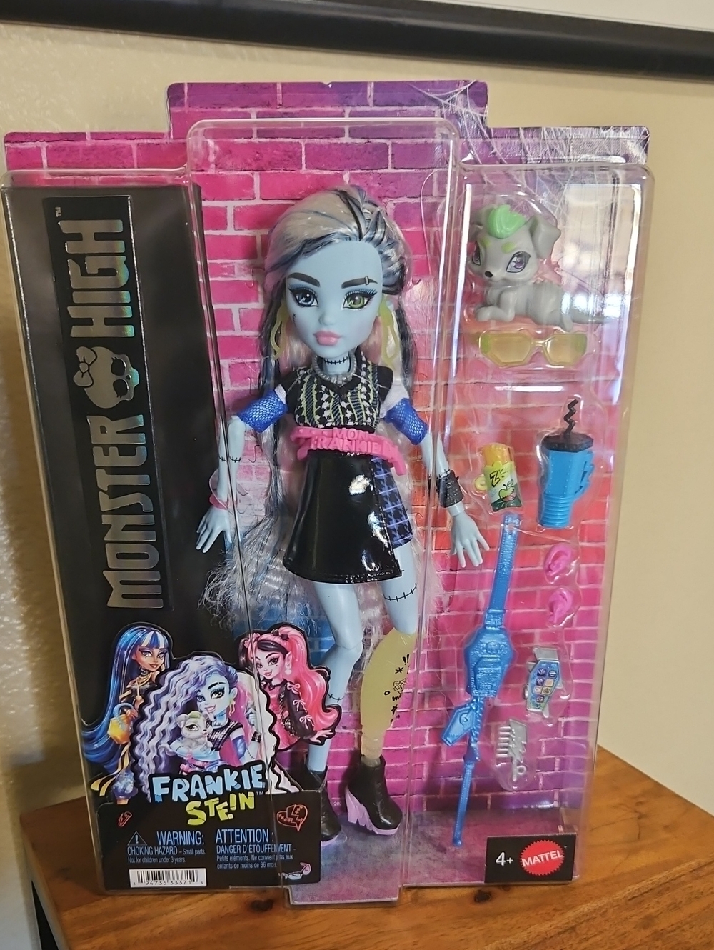 Monster High Frankie Stein Doll — Blue, Black & Pink Accents